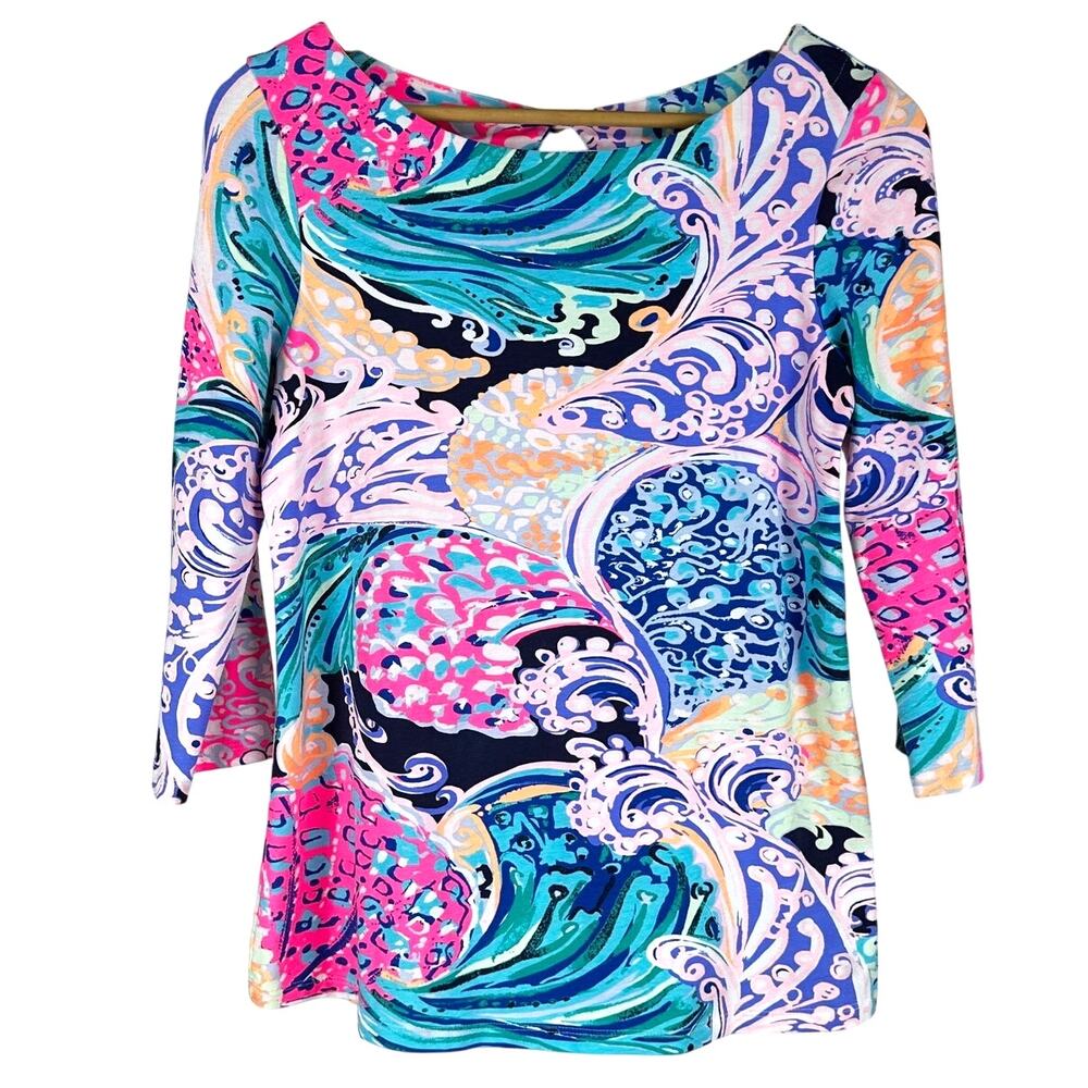 Lilly Pulitzer Waverly Top In Multi All That She Wants Women's Size Small EUC